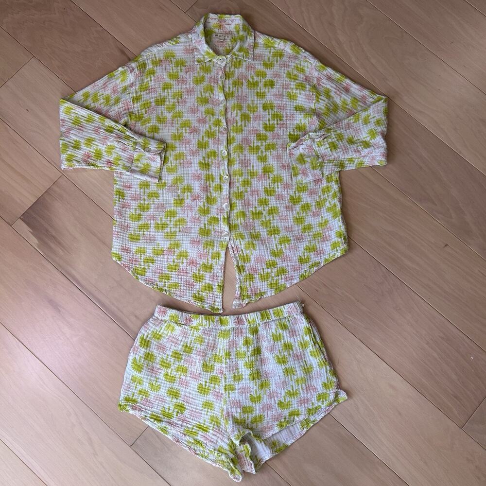 Marea Lounge Two-Piece Set - Lime Green Floral